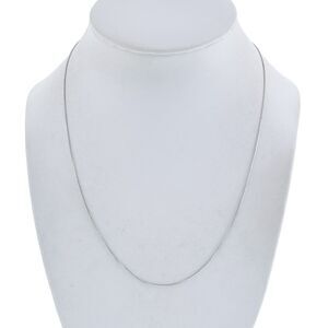 Vintage Italy Sterling Silver 925 0.8mm Box Chain Necklace 18"